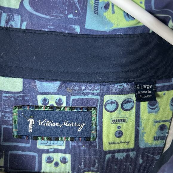 William Murray Polo Golf Shirt Mens XL Blue WMG Distortion Casual Short Sleeve - Picture 3 of 9